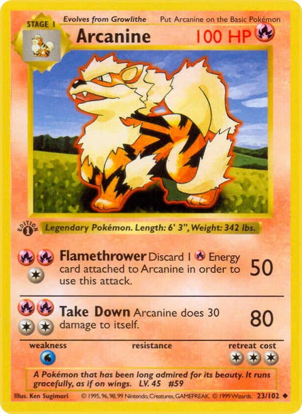 Image for Arcanine (023/102) (Base Set (Shadowless)) - Pokemon