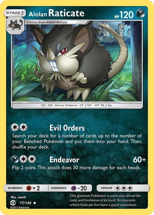 Image for Alolan Raticate (77/149) (SM Base Set) - Pokemon