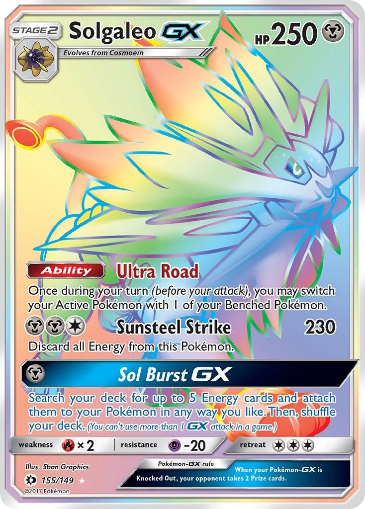 Image for Solgaleo GX (Secret) (155/149) (SM Base Set) - Pokemon