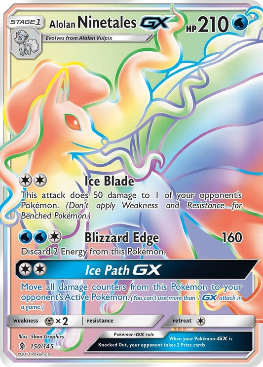 Image for Alolan Ninetales GX (Secret) (150/145) (SM - Guardians Rising) - Pokemon