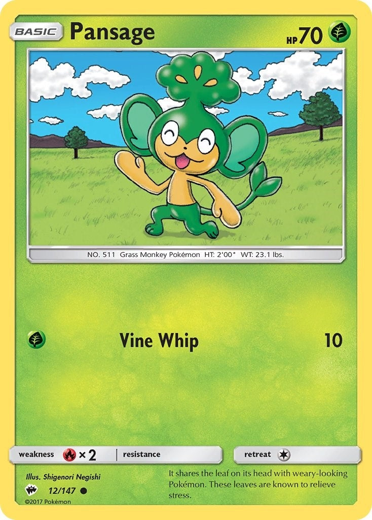 Image for Pansage (12/147) (SM - Burning Shadows) - Pokemon