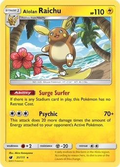 Image for Alolan Raichu - 31/111 (SM Crimson Invasion) (031/111) (Deck Exclusives) - Pokemon