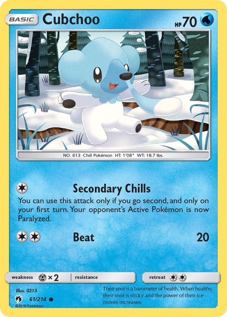 Image for Cubchoo (61/214) (SM - Lost Thunder) - Pokemon