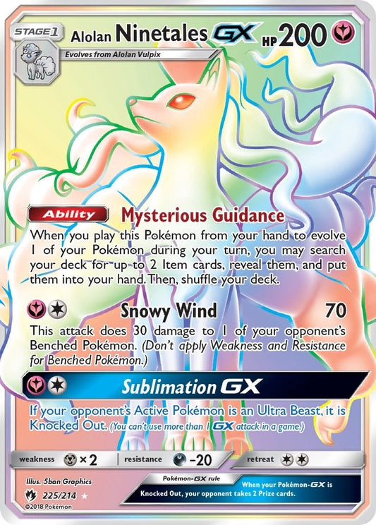 Image for Alolan Ninetales GX (Secret) (225/214) (SM - Lost Thunder) - Pokemon