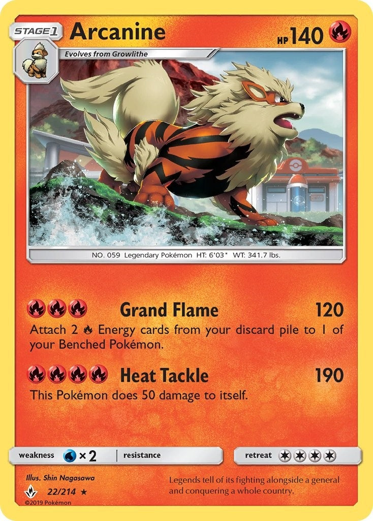 Image for Arcanine (22/214) (SM - Unbroken Bonds) - Pokemon