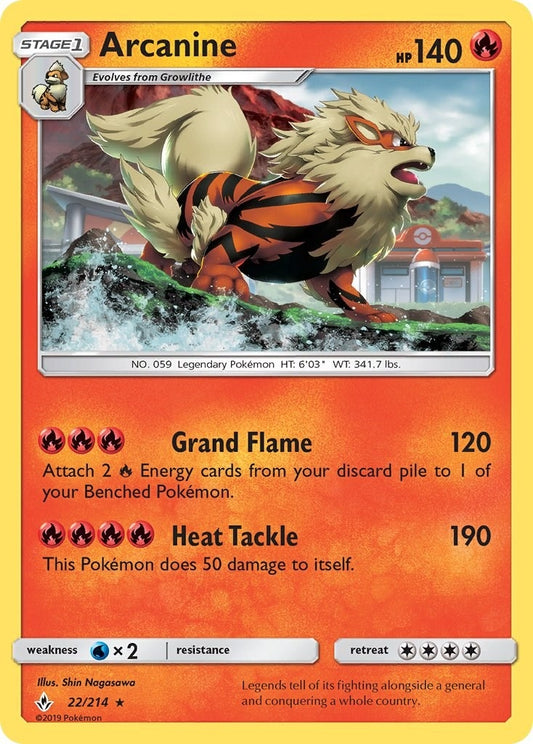 Image for Arcanine (22/214) (SM - Unbroken Bonds) - Pokemon