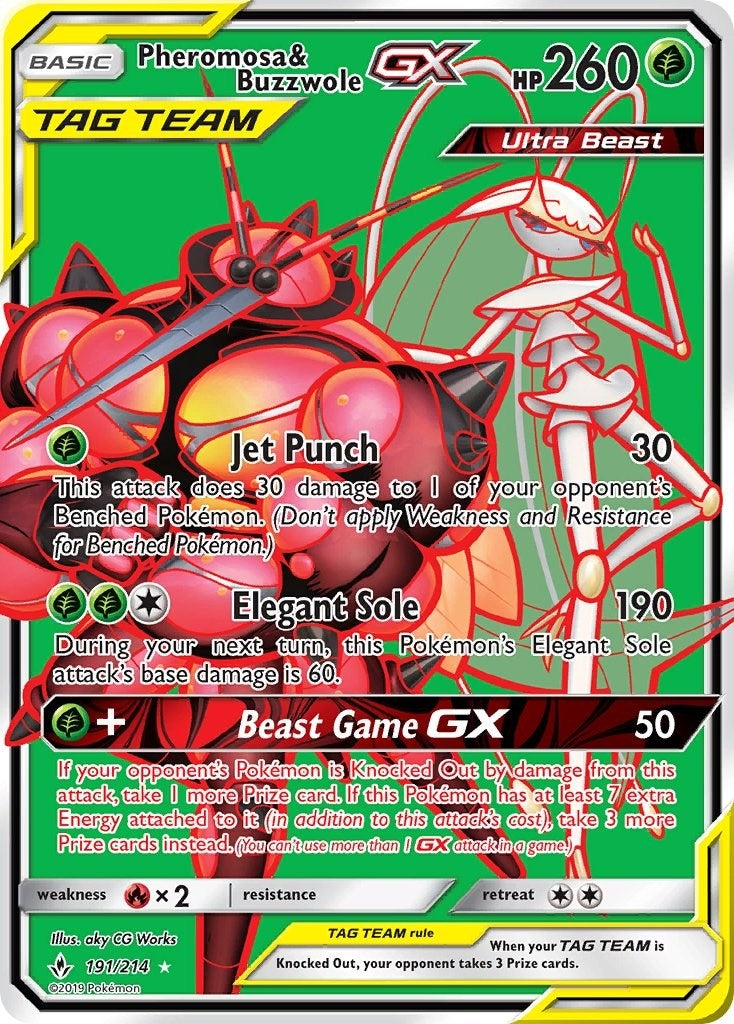 Image for Pheromosa & Buzzwole GX (191) (Full Art) (191/214) (SM - Unbroken Bonds) - Pokemon
