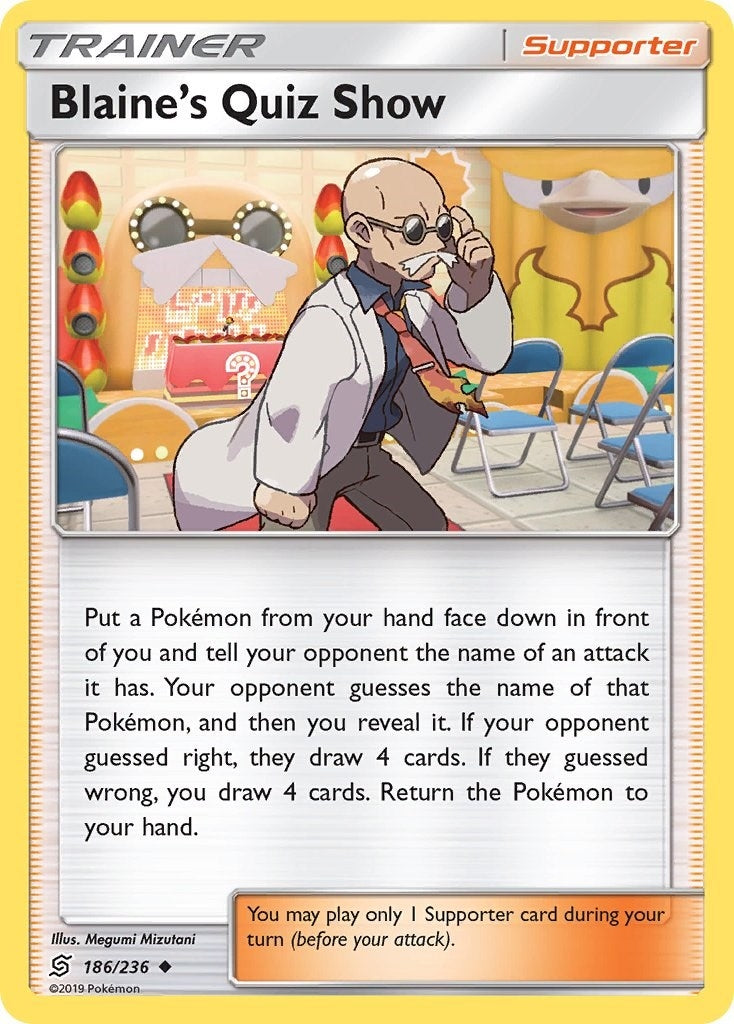 Image for Blaine's Quiz Show (186/236) (SM - Unified Minds) - Pokemon