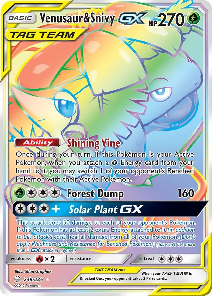 Image for Venusaur & Snivy GX (Secret) (249/236) (SM - Cosmic Eclipse) - Pokemon