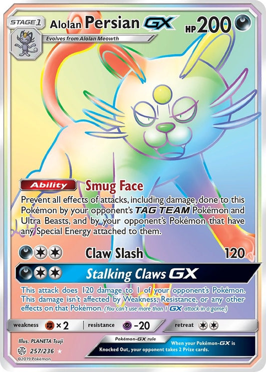 Image for Alolan Persian GX (Secret) (257/236) (SM - Cosmic Eclipse) - Pokemon