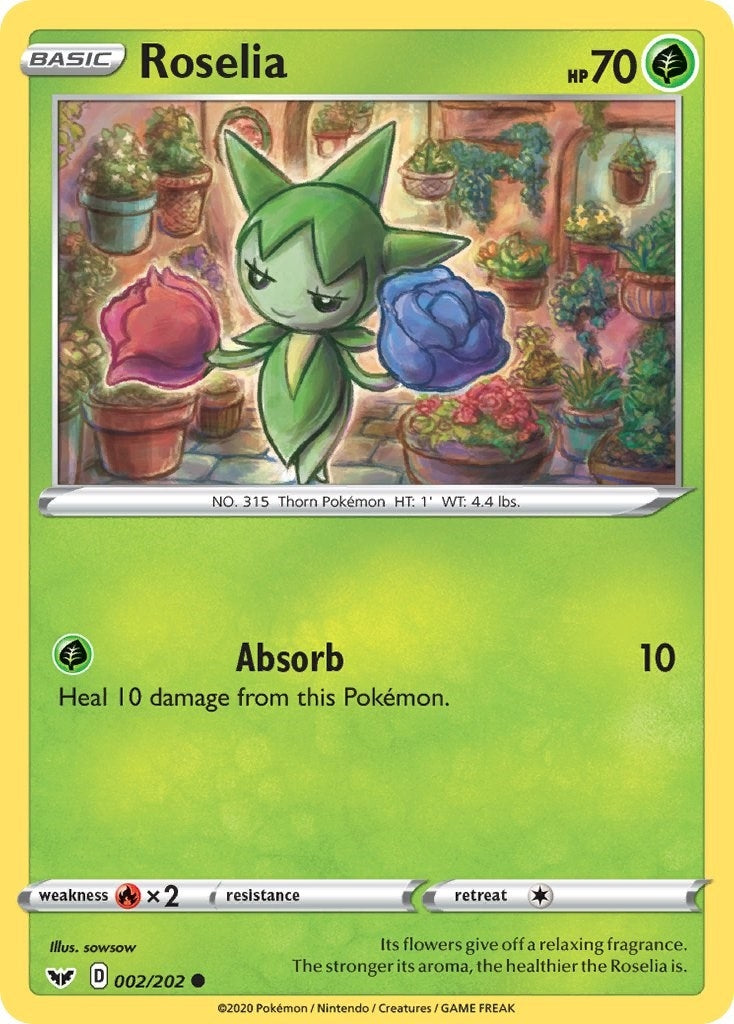 Image for Roselia (002) (002/202) (SWSH01: Sword & Shield Base Set) - Pokemon