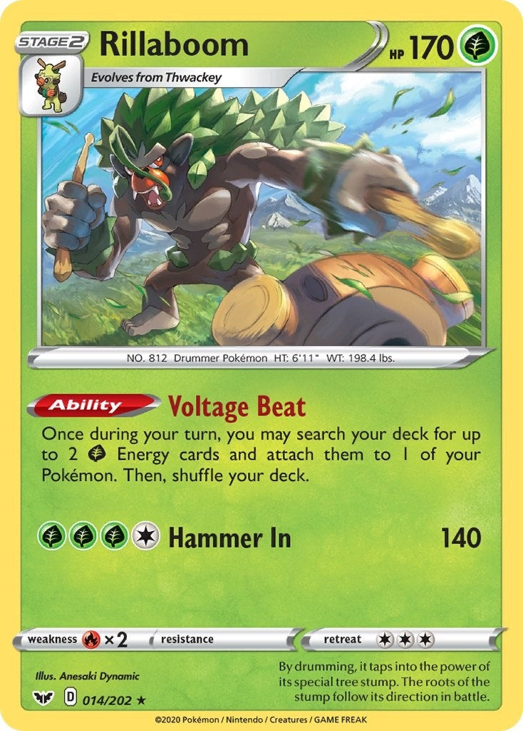 Image for Rillaboom (014) (014/202) (SWSH01: Sword & Shield Base Set) - Pokemon