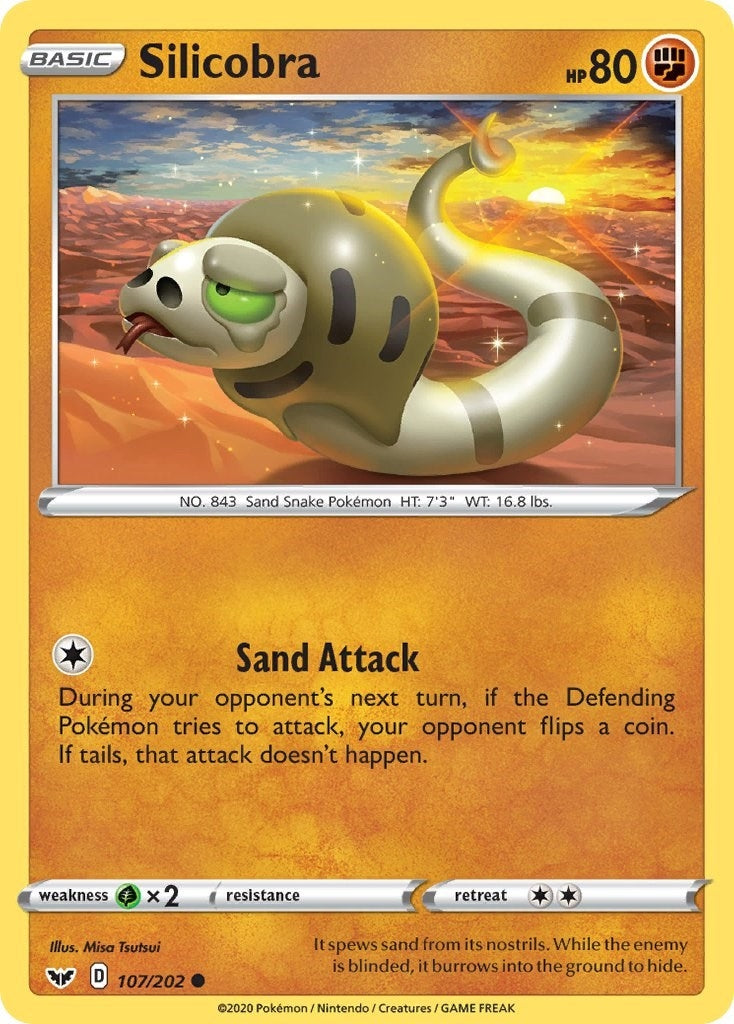Image for Silicobra (107) (107/202) (SWSH01: Sword & Shield Base Set) - Pokemon