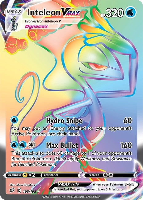 Image for Inteleon VMAX (Secret) (195/192) (SWSH02: Rebel Clash) - Pokemon
