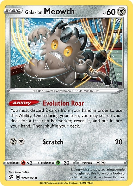 Image for Galarian Meowth (126/192) (SWSH02: Rebel Clash) - Pokemon