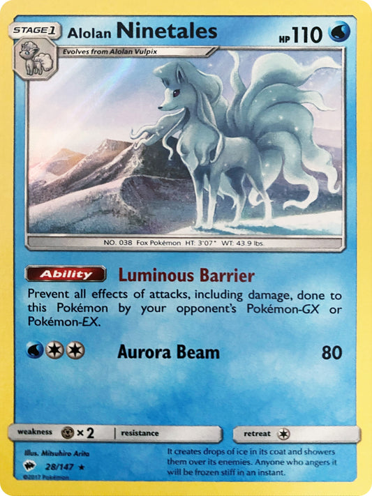 Image for Alolan Ninetales - 28/147 (Water Web Holo) (028/147) (Miscellaneous Cards & Products) - Pokemon