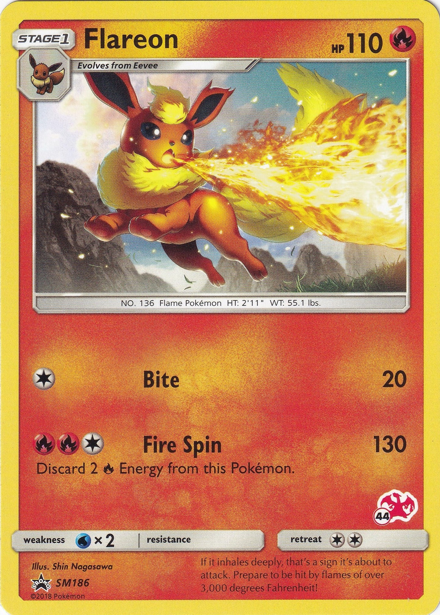 Image for Flareon - SM186 (#44 Charizard Stamped) (SM186) (Battle Academy) - Pokemon