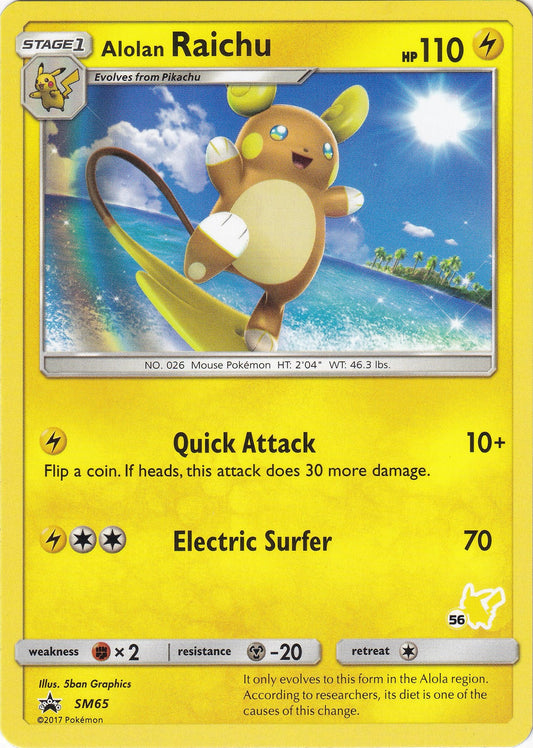 Image for Alolan Raichu - SM65 (#56 Pikachu Stamped) (SM65) (Battle Academy) - Pokemon