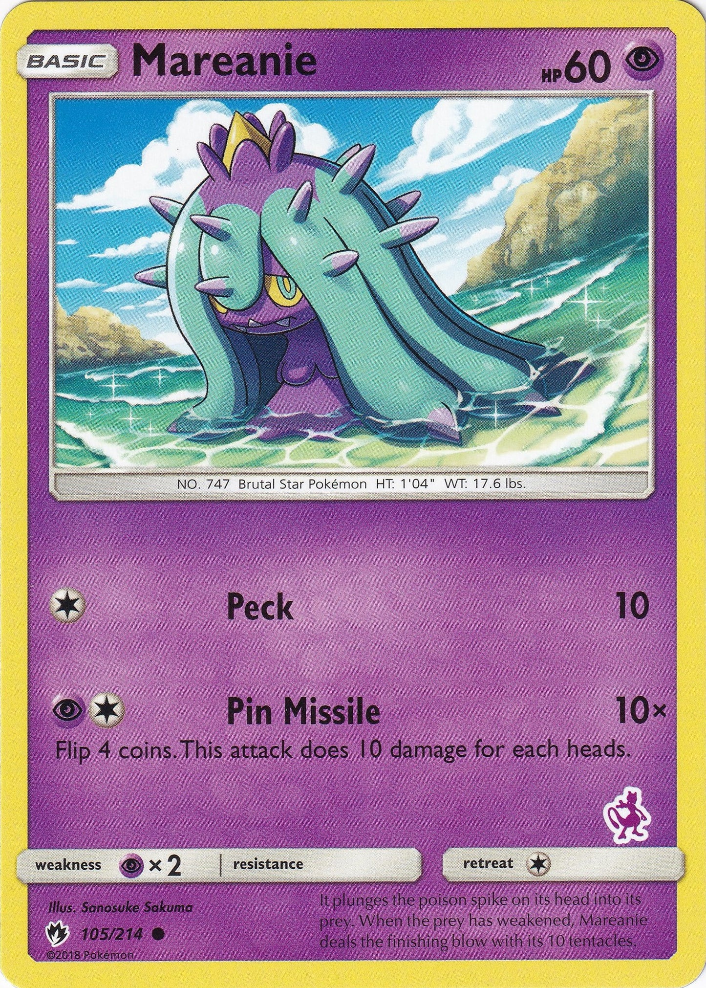 Image for Mareanie - 105/214 (Mewtwo Stamped) (105/214) (Battle Academy) - Pokemon