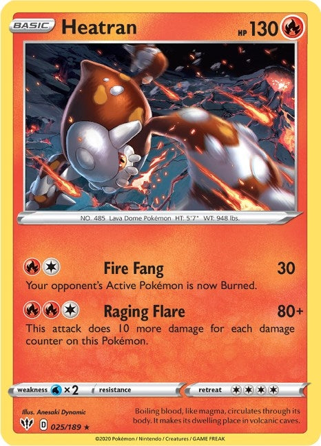 Image for Heatran (025/189) (SWSH03: Darkness Ablaze) - Pokemon