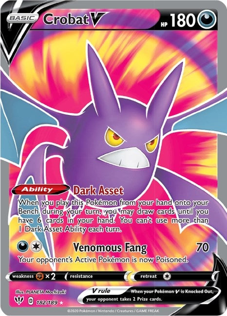 Image for Crobat V (Full Art) (182/189) (SWSH03: Darkness Ablaze) - Pokemon