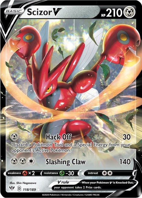 Image for Scizor V (118/189) (SWSH03: Darkness Ablaze) - Pokemon