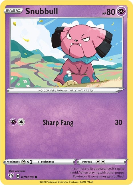 Image for Snubbull (070/189) (SWSH03: Darkness Ablaze) - Pokemon