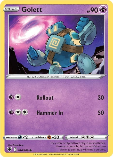 Image for Golett (076/189) (SWSH03: Darkness Ablaze) - Pokemon