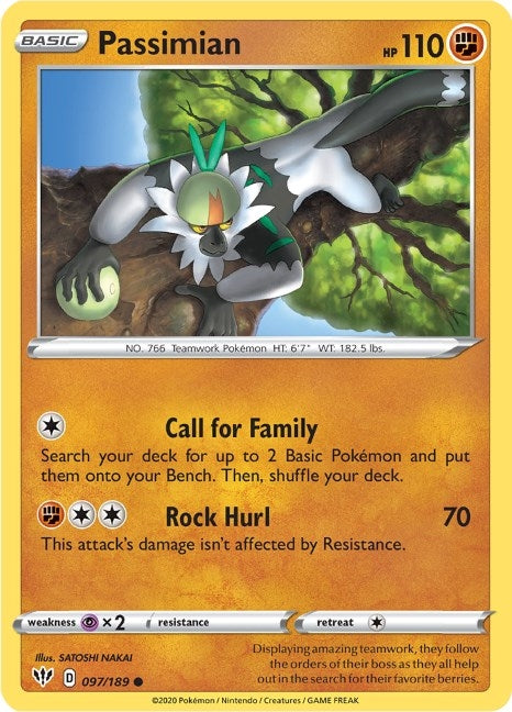 Image for Passimian (097/189) (SWSH03: Darkness Ablaze) - Pokemon