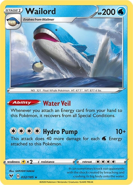 Image for Wailord (032/185) (SWSH04: Vivid Voltage) - Pokemon