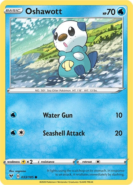 Image for Oshawott (033/185) (SWSH04: Vivid Voltage) - Pokemon