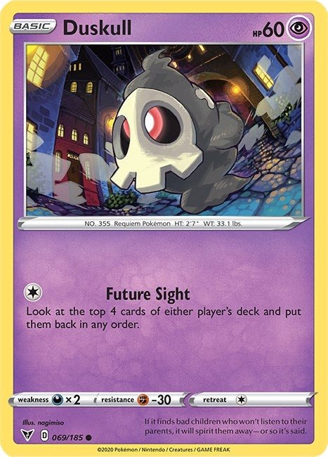 Image for Duskull (069/185) (SWSH04: Vivid Voltage) - Pokemon