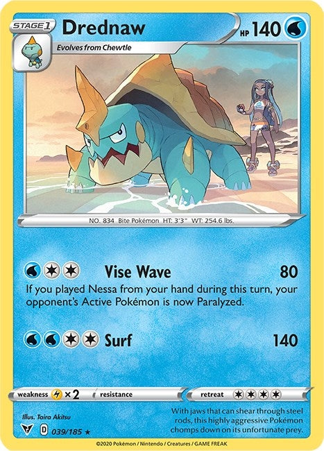 Image for Drednaw - 39/185 (Cracked Ice Holo) (039/185) (Deck Exclusives) - Pokemon