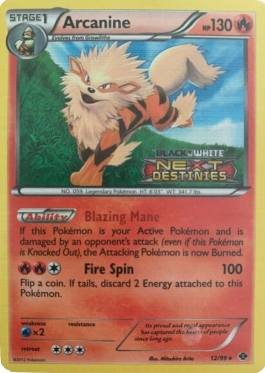 Image for Arcanine - 12/99 (Prerelease) (12/99) (Black and White Promos) - Pokemon