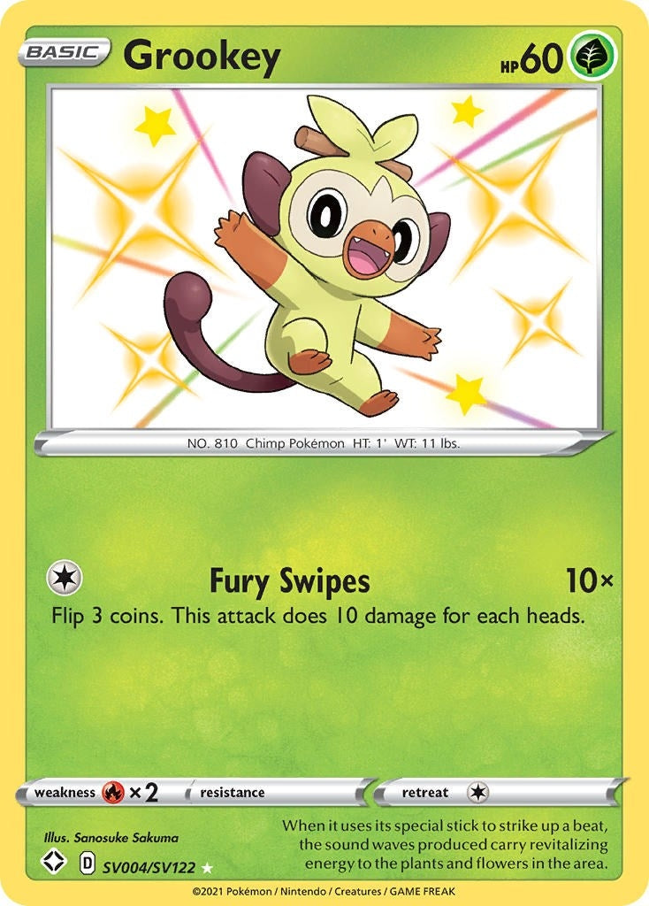 Image for Grookey (SV004/SV122) (Shining Fates: Shiny Vault) - Pokemon