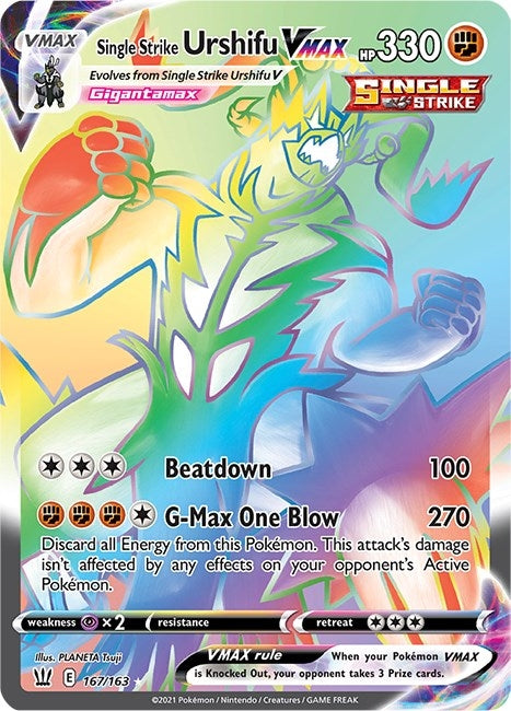 Image for Single Strike Urshifu VMAX (Secret) (167/163) (SWSH05: Battle Styles) - Pokemon