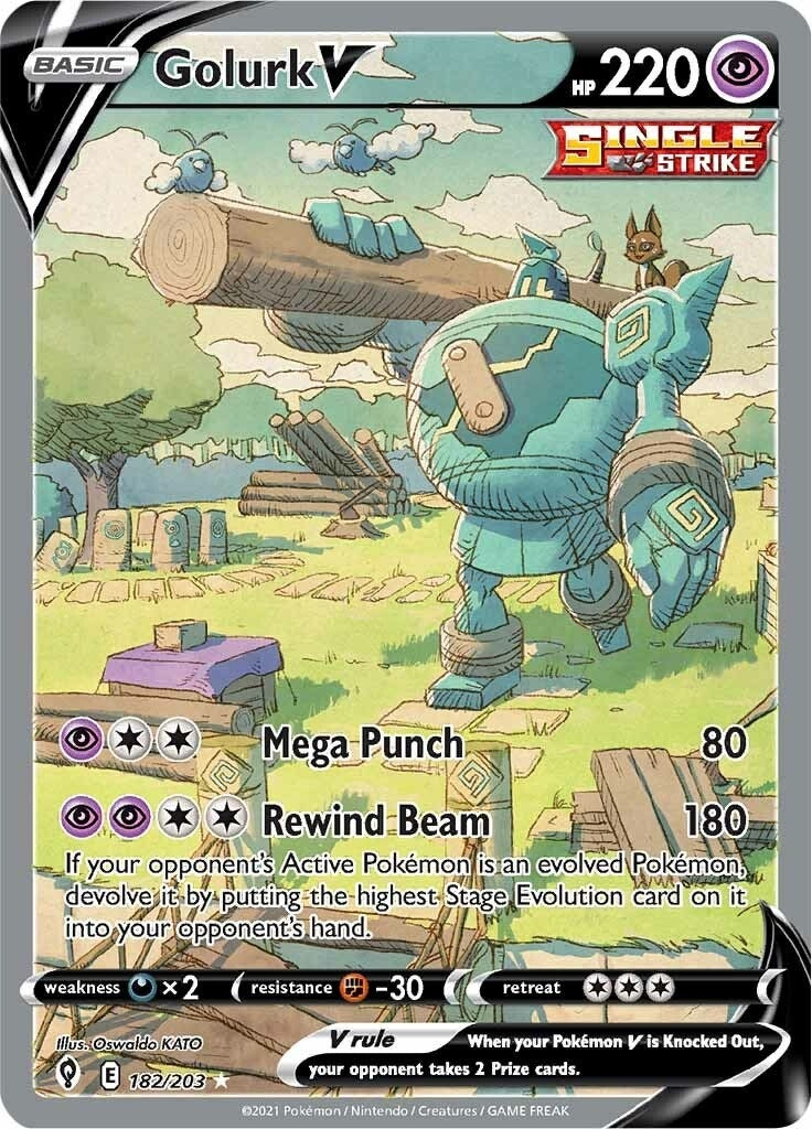 Image for Golurk V (Alternate Full Art) (182/203) (SWSH07: Evolving Skies) - Pokemon