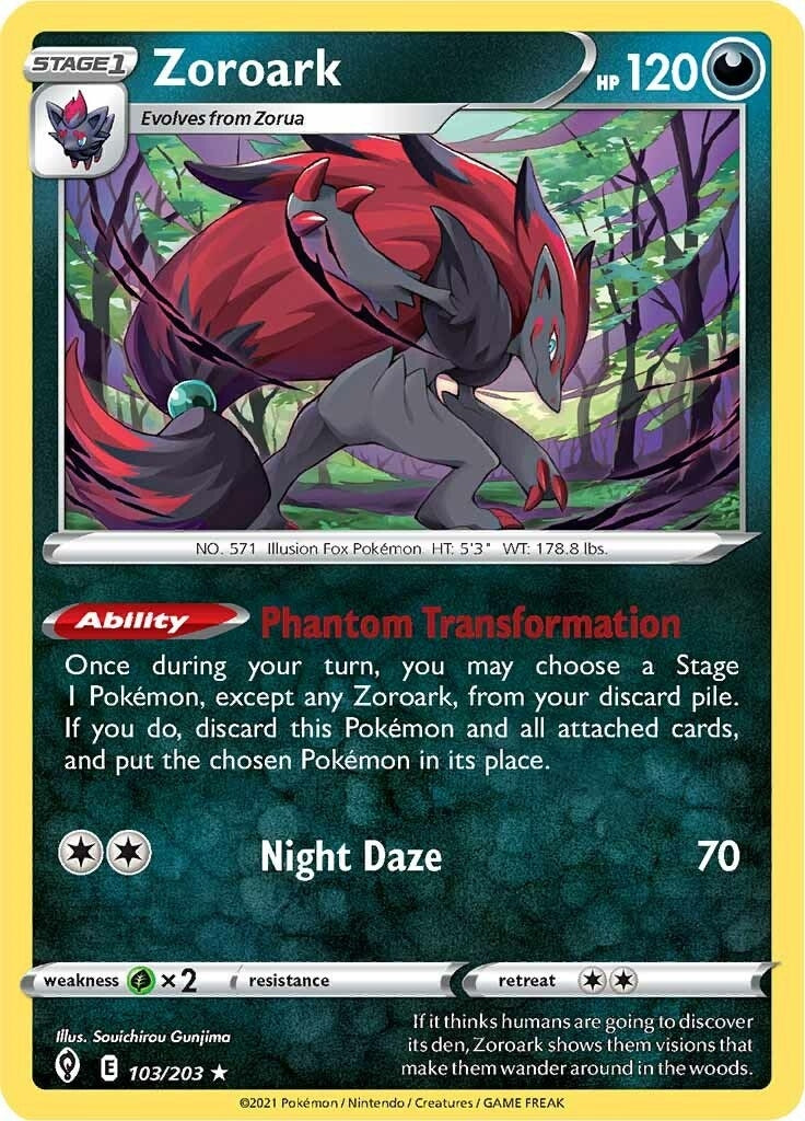 Image for Zoroark (103/203) (SWSH07: Evolving Skies) - Pokemon