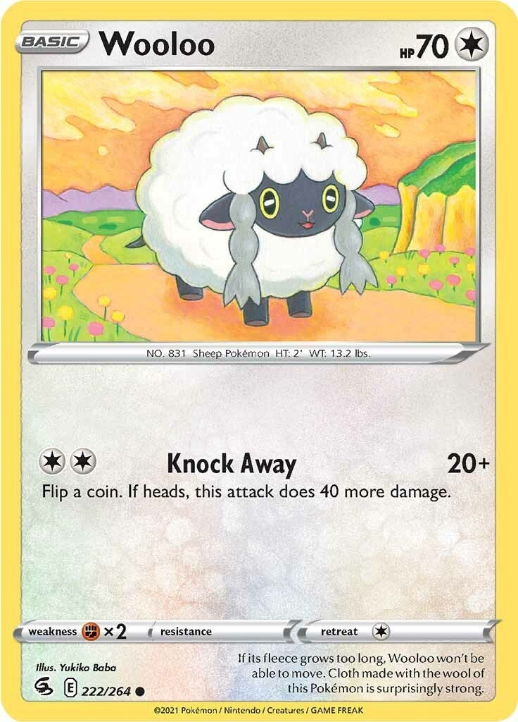 Image for Wooloo (222) (222/264) (SWSH08: Fusion Strike) - Pokemon