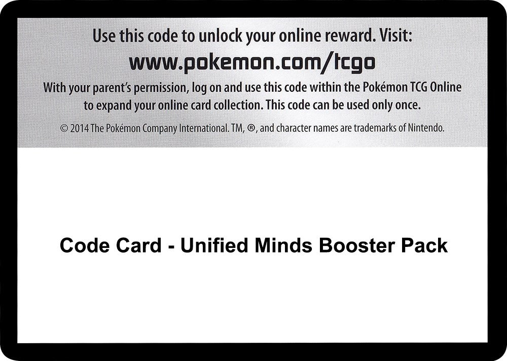 Image for Code Card - Unified Minds Booster Pack - Pokemon