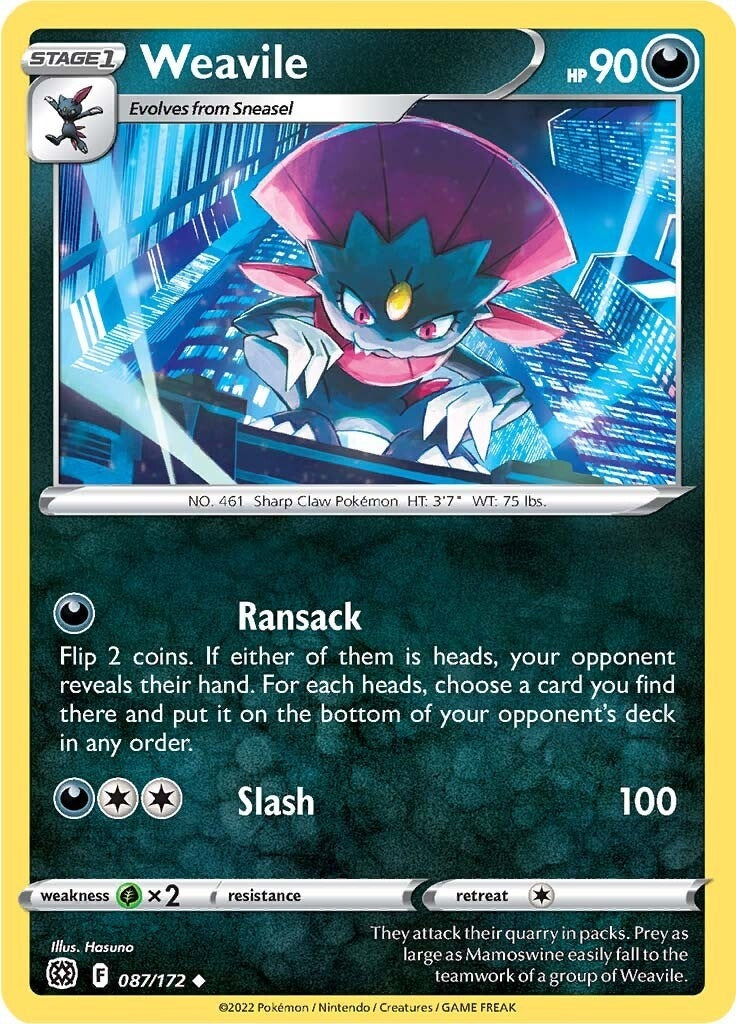 Image for Weavile (087/172) (SWSH09: Brilliant Stars) - Pokemon