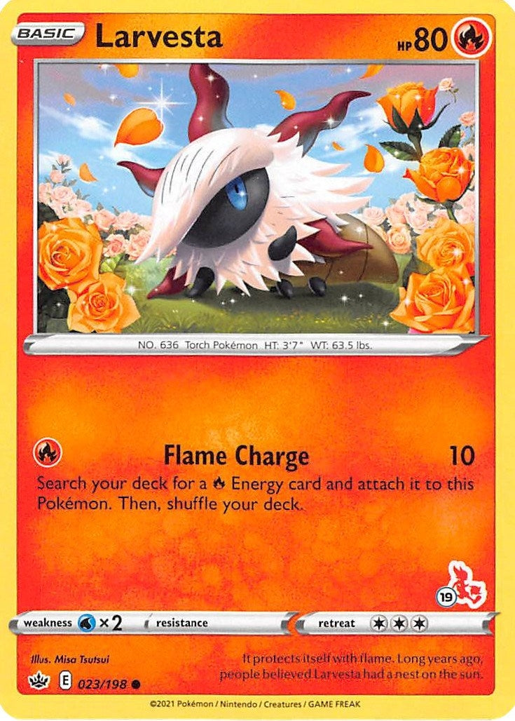 Image for Larvesta - 023/198 (#19 Cinderace Stamped) (023/198) (Battle Academy 2022) - Pokemon