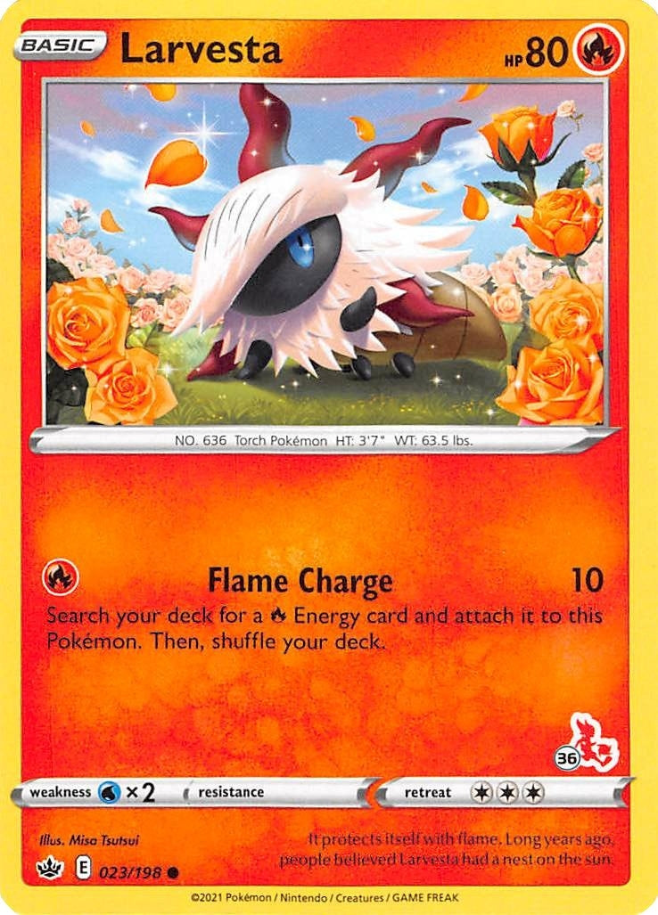 Image for Larvesta - 023/198 (#36 Cinderace Stamped) (023/198) (Battle Academy 2022) - Pokemon