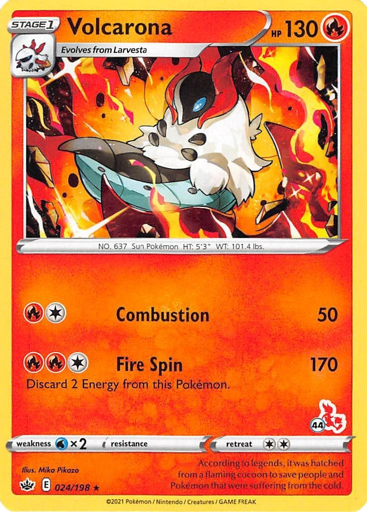 Image for Volcarona - 024/198 (#44 Cinderace Stamped) (024/198) (Battle Academy 2022) - Pokemon