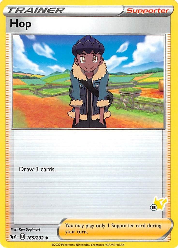 Image for Hop - 165/202 (#13 Pikachu Stamped) (165/202) (Battle Academy 2022) - Pokemon