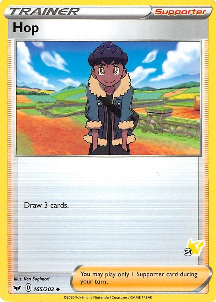 Image for Hop - 165/202 (#54 Pikachu Stamped) (165/202) (Battle Academy 2022) - Pokemon
