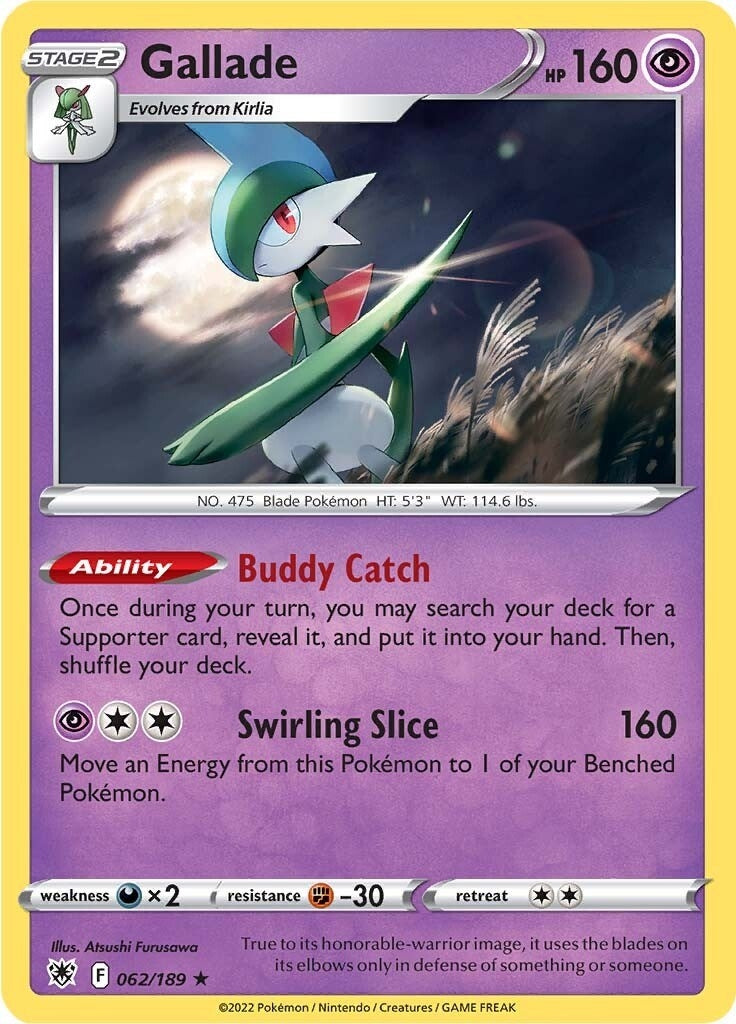 Image for Gallade (062/189) (SWSH10: Astral Radiance) - Pokemon