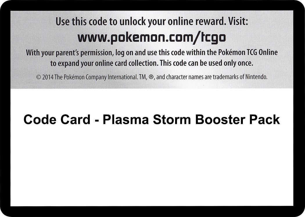 Image for Code Card - Plasma Storm Booster Pack - Pokemon