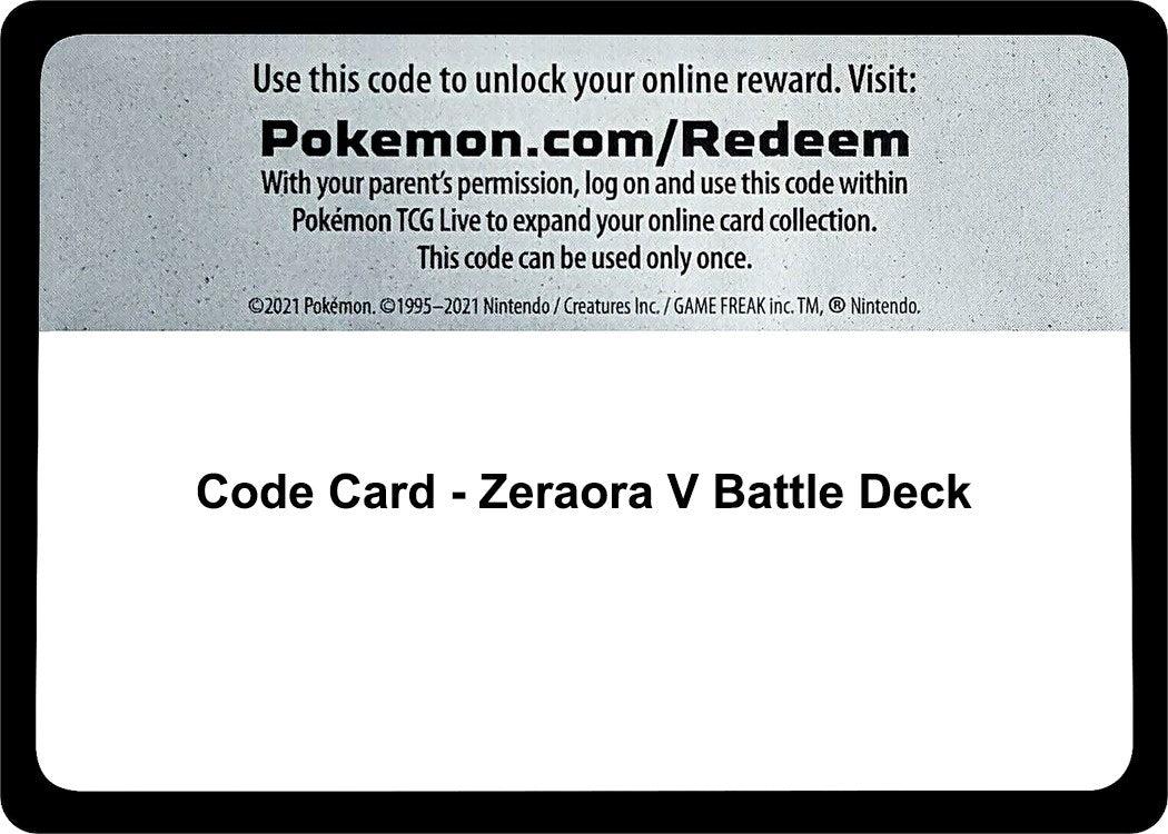 Image for Code Card - Zeraora V Battle Deck - Pokemon