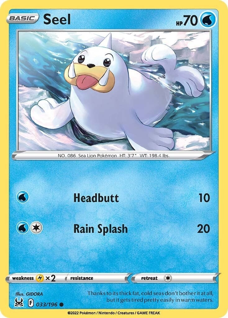 Image for Seel (033/196) (SWSH11: Lost Origin) - Pokemon